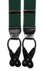 Plain Bottle Green Button Braces