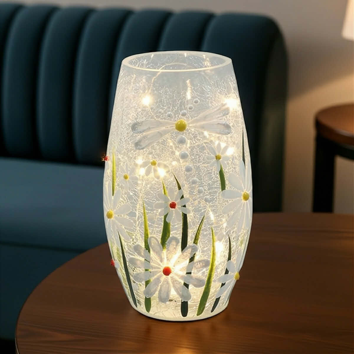 Crackle Curved Daisy Lamp LED
