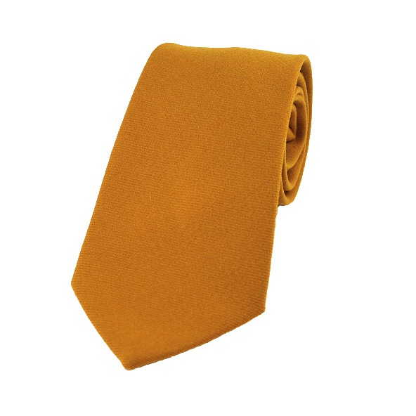 plain saffron yellow wool tie