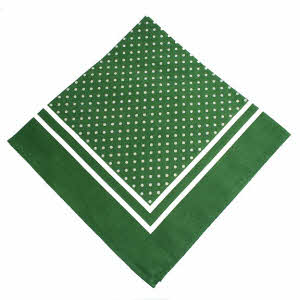 bright moss green white spot cotton handkerchief