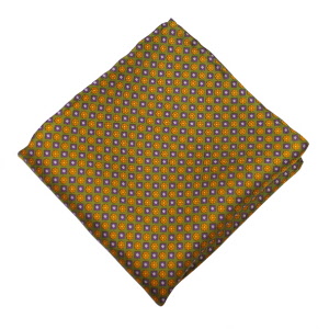 green neat floral pattern pocket square