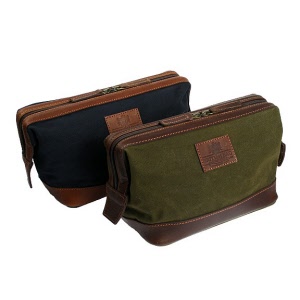 mens waxed canvas washbags
