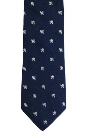 Navy Blue Rampant Lion Silk Tie