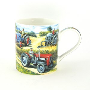 vintage tractor scene mug